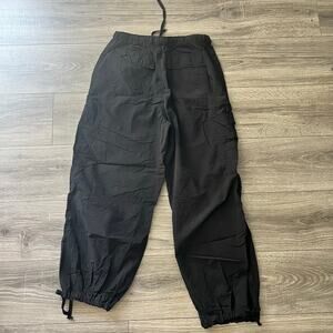 Aeropostale black parachute cargo pants xs cotton nylon drawstring pockets